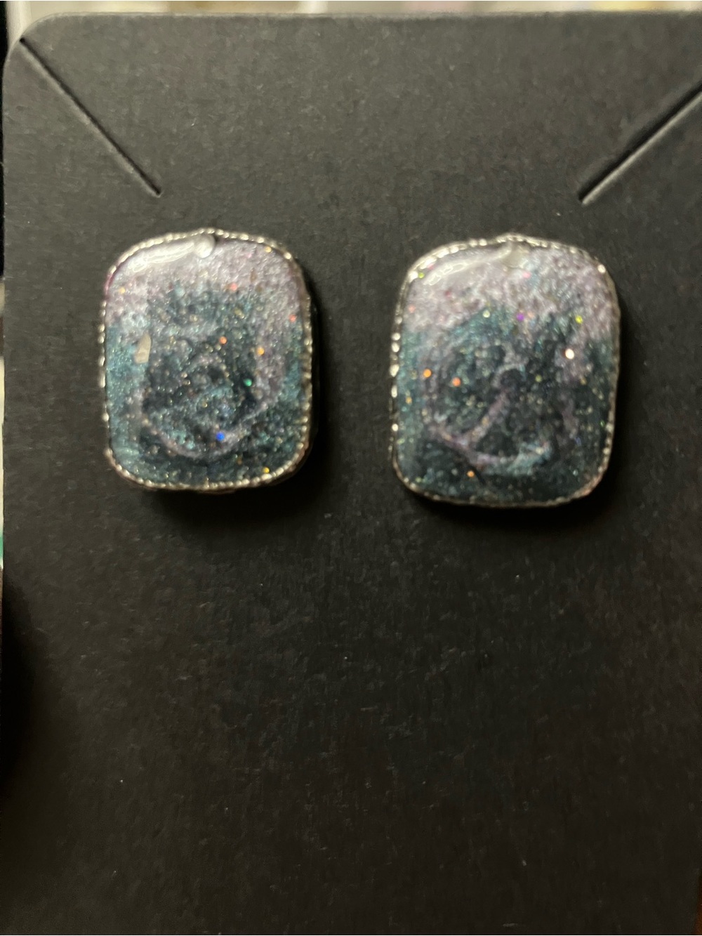 Handcrafted Aurora night studded earrings
